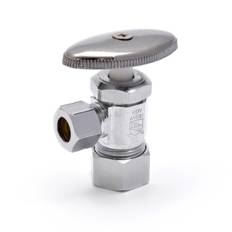 5/8" OD Compr. x 3/8" OD Compr. Angle Stop Valve (Multi-Turn), Lead-Free Matco-Norca