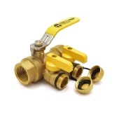 1" NPT Threaded Purge & Fill Ball Valve w/ Hose Drains Webstone Valves