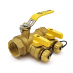 1-1/4" NPT Threaded Purge & Fill Ball Valve w/ Hose Drains