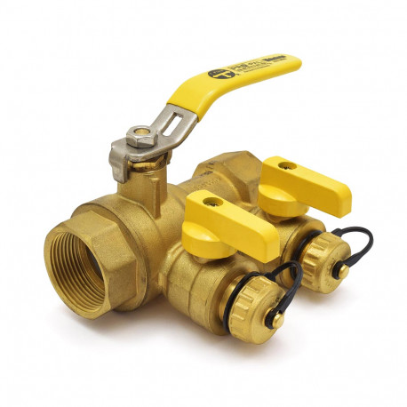 1-1/4" NPT Threaded Purge & Fill Ball Valve w/ Hose Drains Webstone Valves