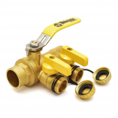 1" Sweat (Solder) Purge & Fill Ball Valve w/ Hose Drains Webstone Valves