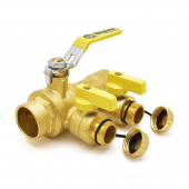 1-1/4" Sweat (Solder) Purge & Fill Ball Valve w/ Hose Drains Webstone Valves