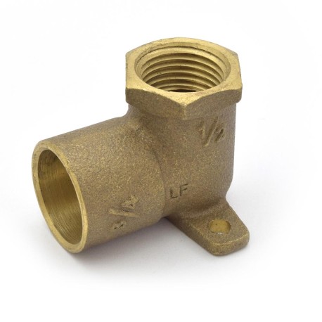 1/2" x 3/4" (FPT x C) Cast Brass Drop Ear Elbow, Lead-Free Matco-Norca