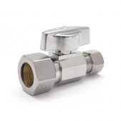 5/8" OD Compr. x 3/8" OD Compr. Straight Stop Valve (1/4-Turn), Lead-Free BrassCraft