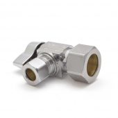 5/8" OD Compr. x 3/8" OD Compr. Angle Stop Valve (1/4-Turn), Lead-Free BrassCraft