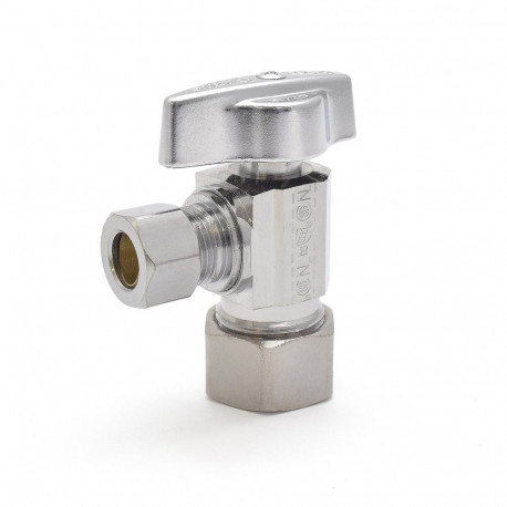 5/8" OD Compr. x 3/8" OD Compr. Angle Stop Valve (1/4-Turn), Lead-Free BrassCraft