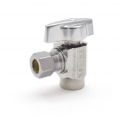 1/2" Sweat x 3/8" OD Compr. Angle Stop Valve (1/4-Turn), Lead-Free BrassCraft