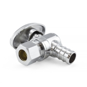 1/2" PEX x 3/8" OD Compr. Angle Stop Valve (1/4-Turn), Lead-Free Everhot