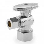 5/8" OD Compr. x 3/8" OD Compr. Angle Stop Valve (1/4-Turn), Lead-Free