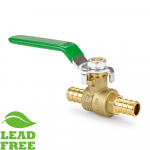 1/2" PEX Brass Ball Valve, Full Port (Lead-Free)