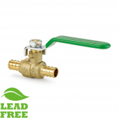 1/2" PEX Brass Ball Valve, Full Port (Lead-Free) Wright Valves